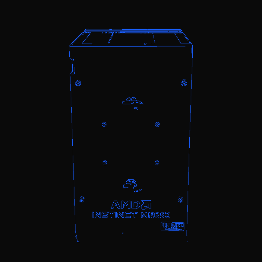 Stylized line drawing of the AMD Instinct MI325X