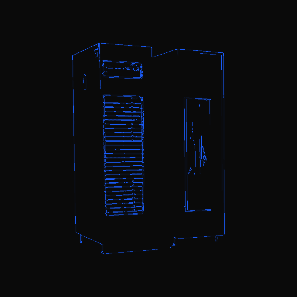 Stylized line drawing of the NVIDIA GB200 NVL72