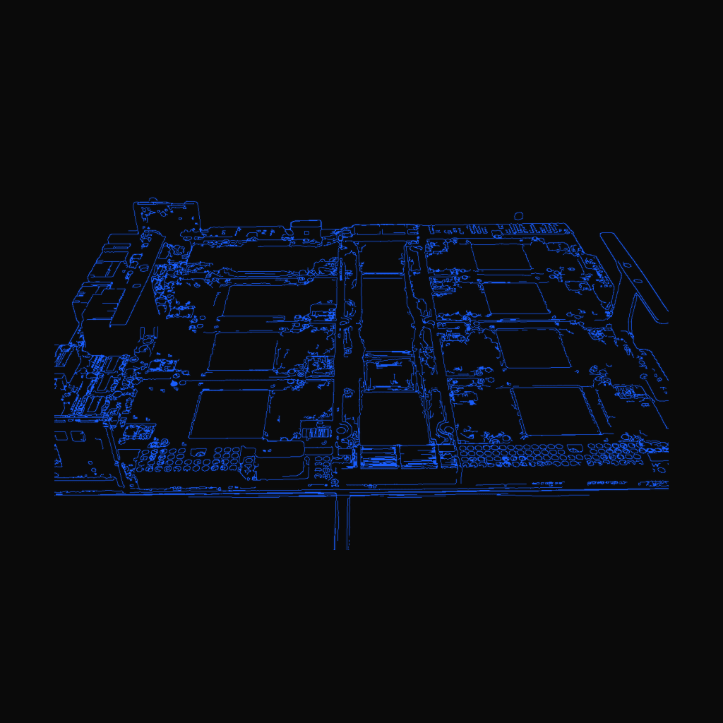 Stylized line drawing of the NVIDIA HGX B200
