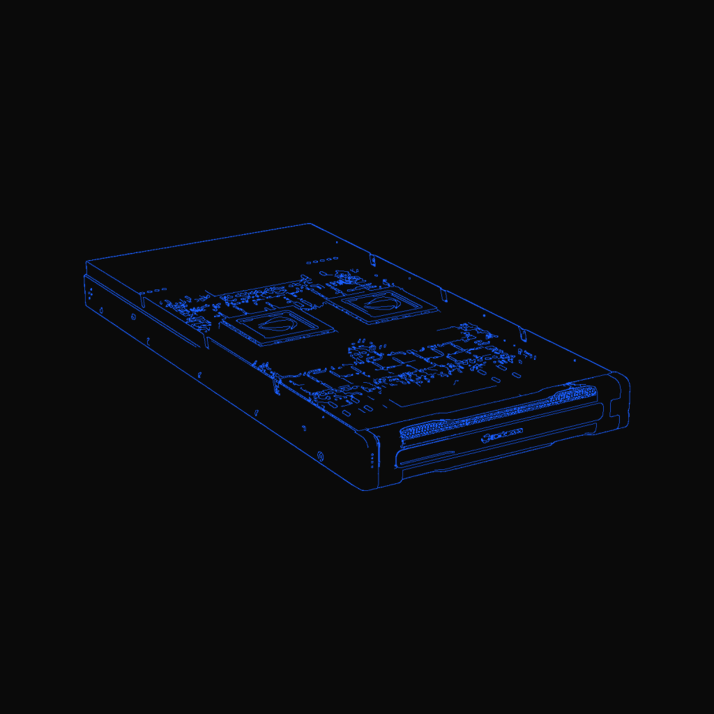 Stylized line drawing of the SambaNova SN40L Reconfigurable Dataflow Unit